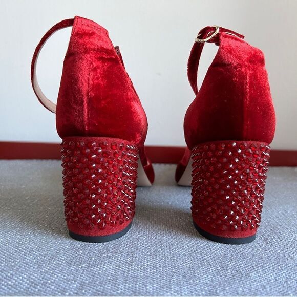 NWOT J.Crew Maisie Studded Velvet Heels - Picture 4 of 12